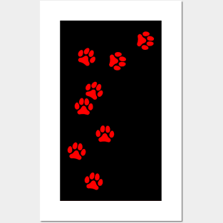 Dog paws pattern Posters and Art